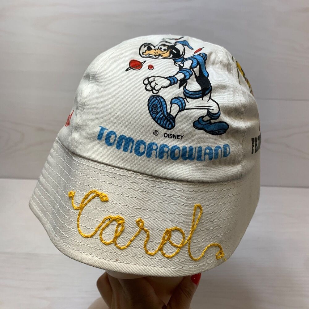 Disney Tomorrowland Frontierland Adventureland Fantasyland Hat Vintage 1970s-80s